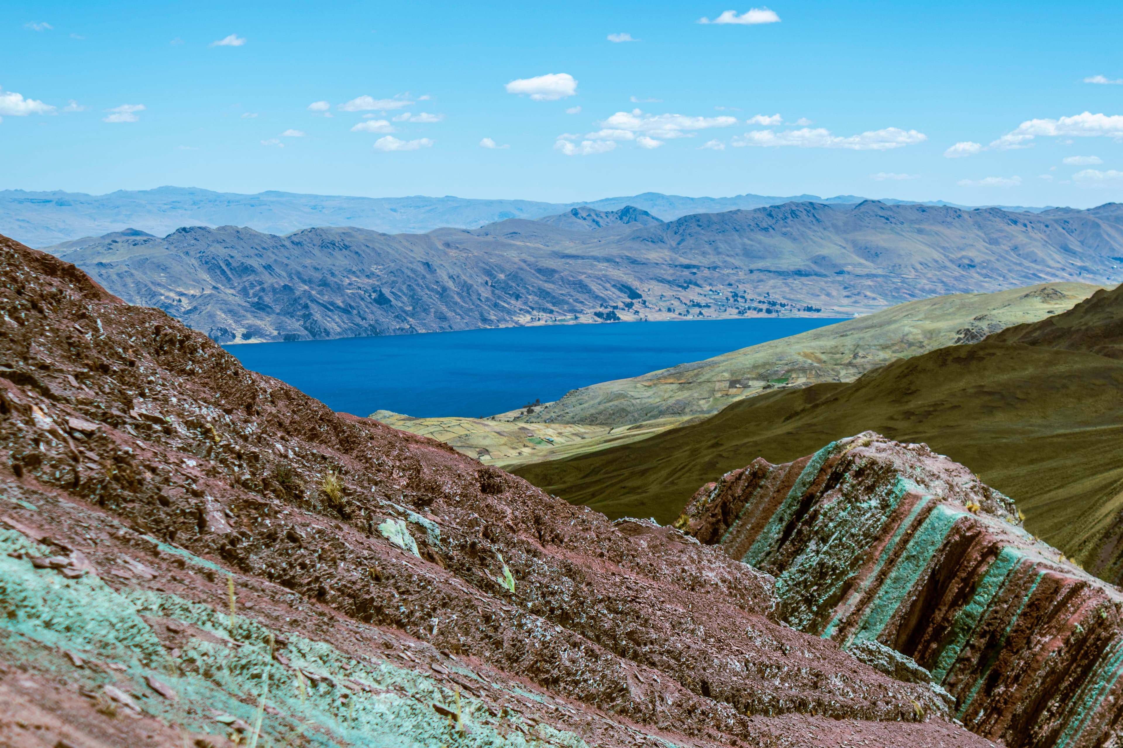 Andean mountains and lake in Cusco